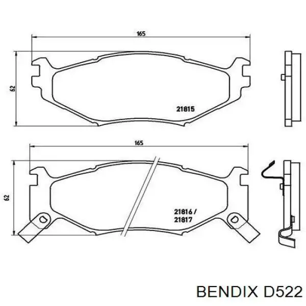 D522 Jurid/Bendix Передні гальмівні колодки