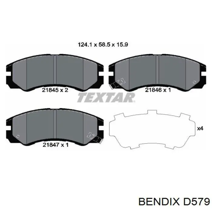 Купити D579 Jurid/Bendix Колодки гальмівні передні, дискові