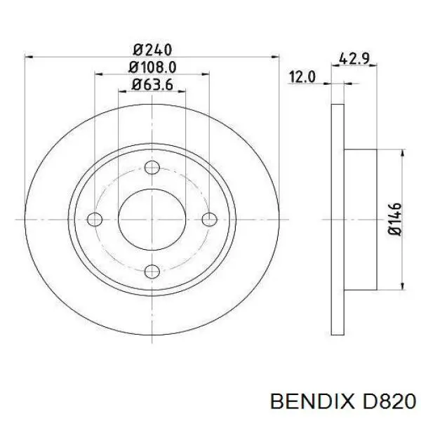 D820 Jurid/Bendix колодки гальмівні передні, дискові