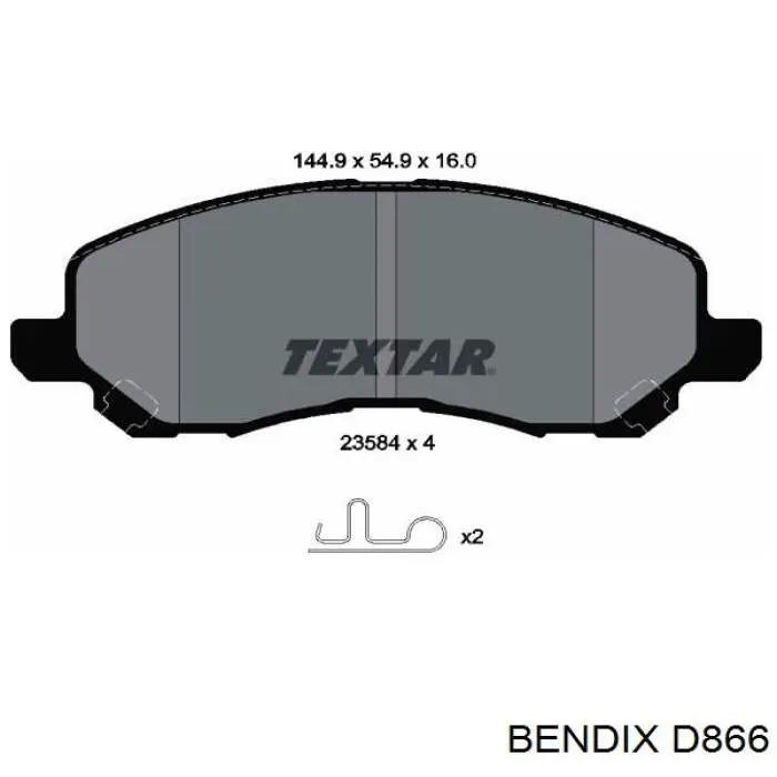 D866 Jurid/Bendix Передні гальмівні колодки