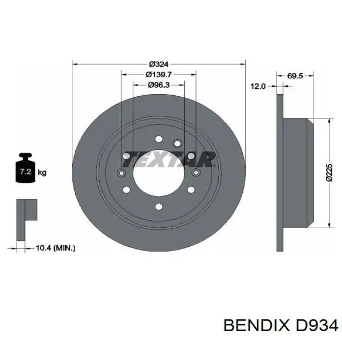 D934 Jurid/Bendix колодки гальмівні передні, дискові