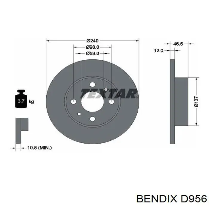 Колодки гальмівні передні, дискові D956 Jurid/Bendix