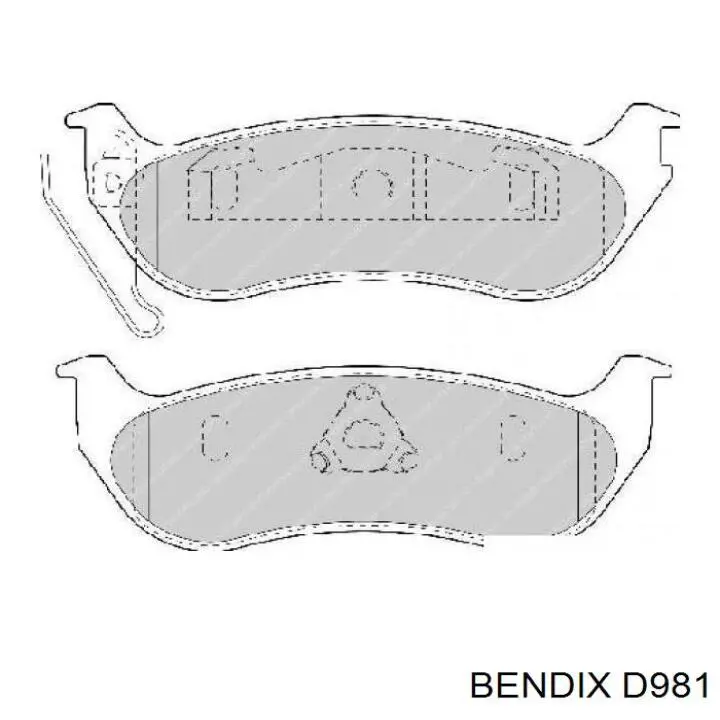 D981 Jurid/Bendix Колодки гальмівні задні, дискові