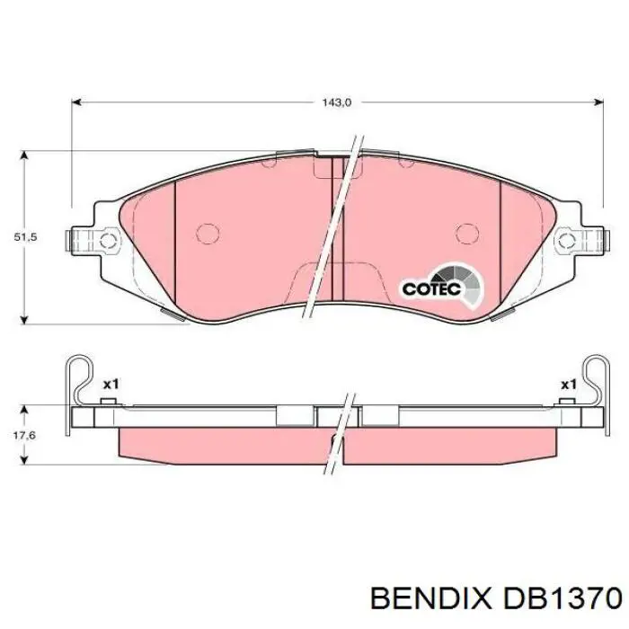 DB1370 Jurid/Bendix Передні гальмівні колодки