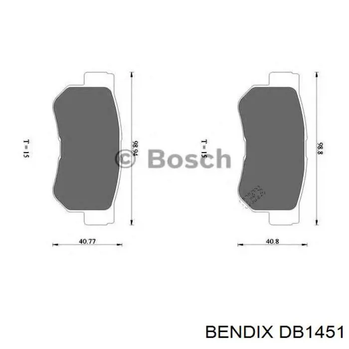 DB1451 Jurid/Bendix Колодки гальмівні задні, дискові