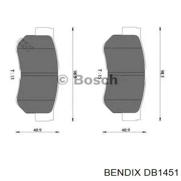 Задні гальмівні колодки Jurid/Bendix DB1451 ціна, від 11.54 USD
