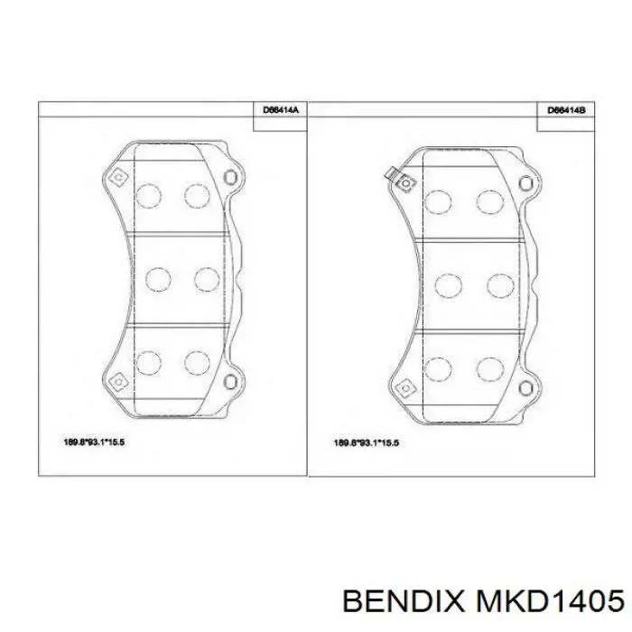 MKD1405 Jurid/Bendix колодки гальмівні передні, дискові