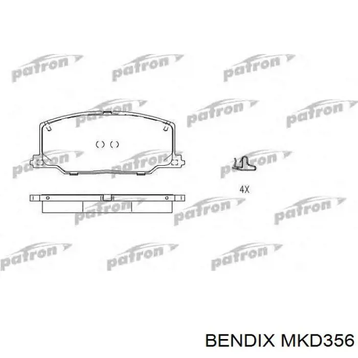 MKD356 Jurid/Bendix колодки гальмівні передні, дискові