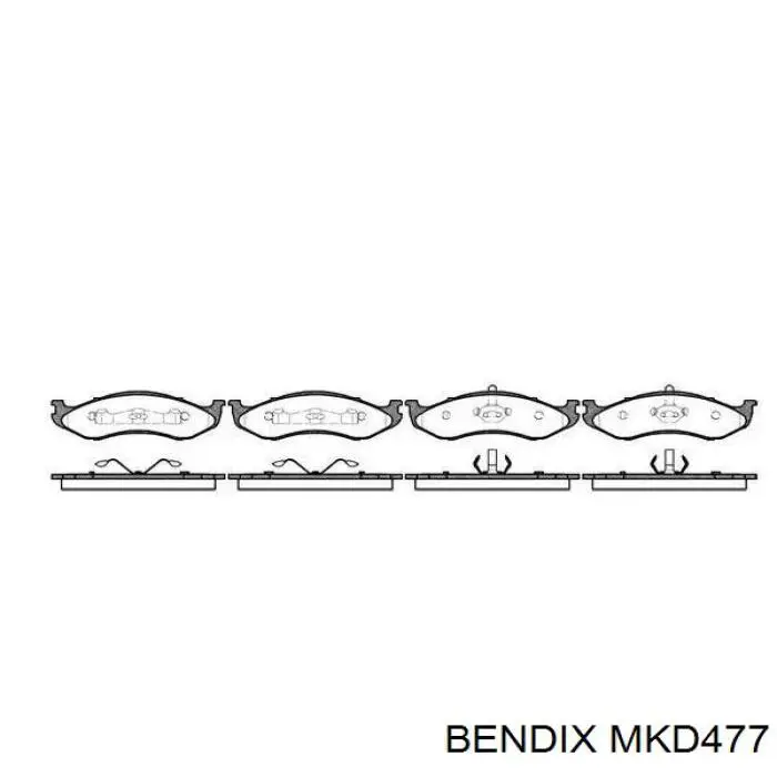 MKD477 Jurid/Bendix колодки гальмівні передні, дискові