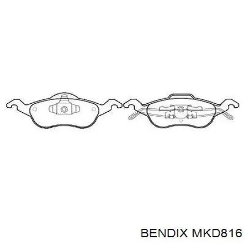 Колодки гальмівні передні, дискові MKD816 Jurid/Bendix