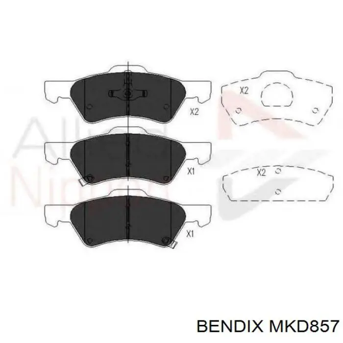 Передні тормозні колодки MKD857 Jurid/Bendix