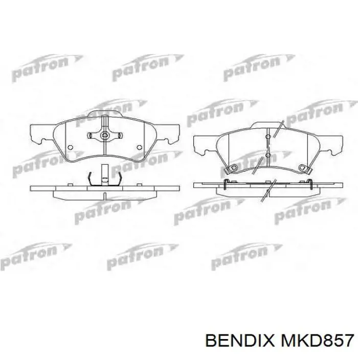 Купити MKD857 Jurid/Bendix Колодки гальмівні передні, дискові
