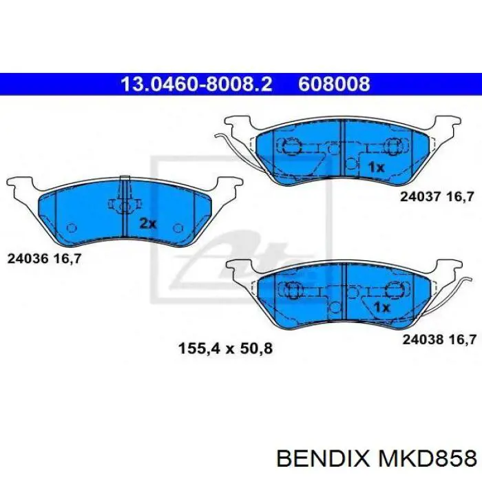 Задні гальмівні колодки Jurid/Bendix MKD858 ціна, від 27.91 USD