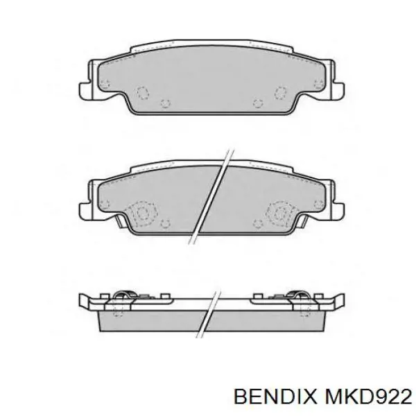 Задні гальмівні колодки Jurid/Bendix MKD922 ціна, від 36.94 USD