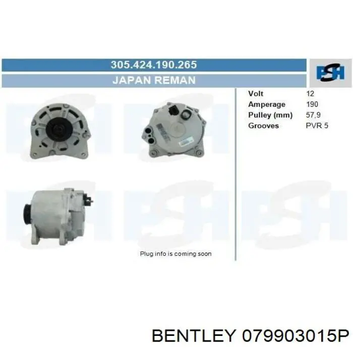 079903015P Bentley генератор