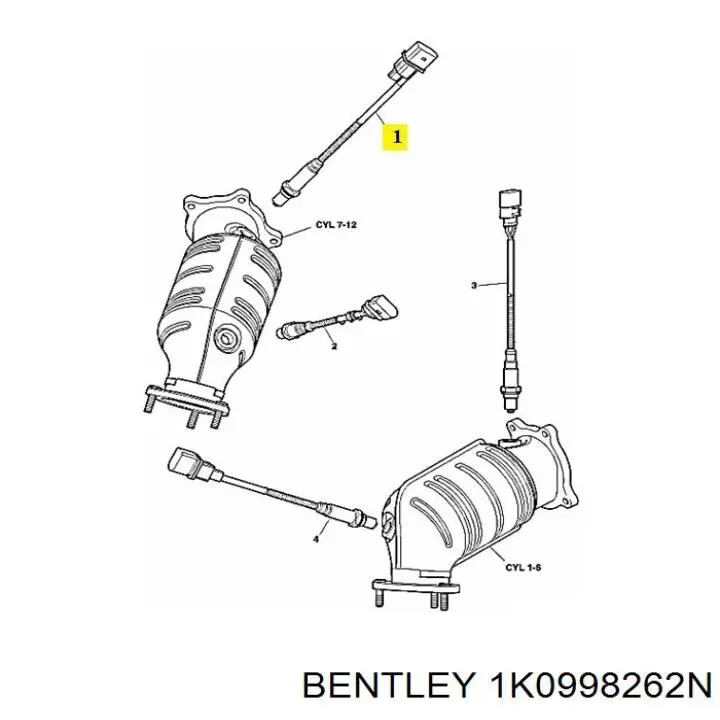 1K0998262N Bentley лямбдазонд, датчик кисню до каталізатора