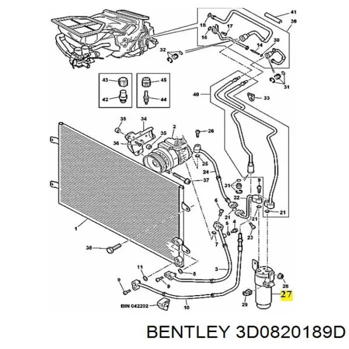 Ресивер-осушувач кондиціонера 3D0820189D Bentley