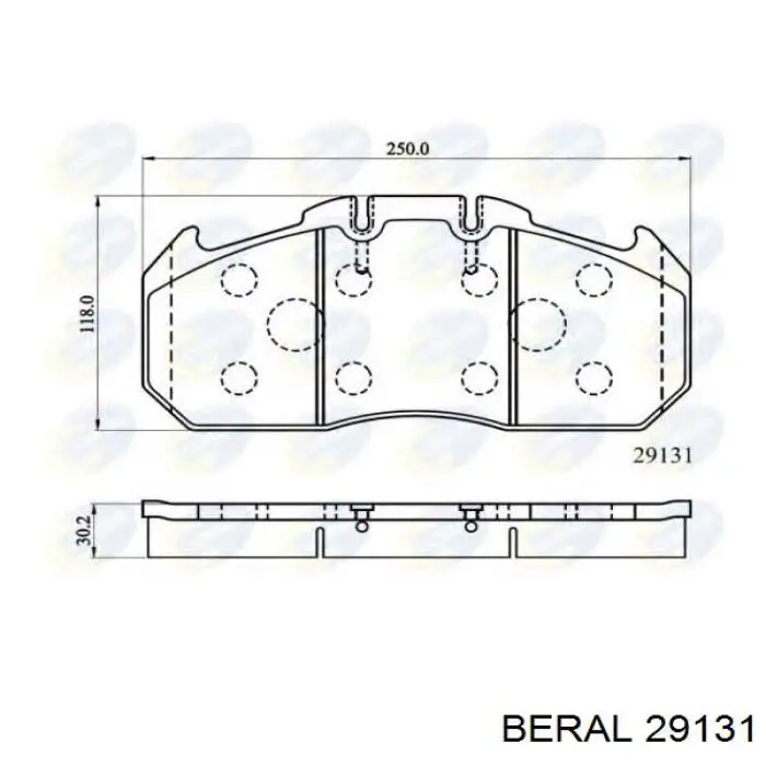 Колодки гальмівні передні, дискові 29131 Beral