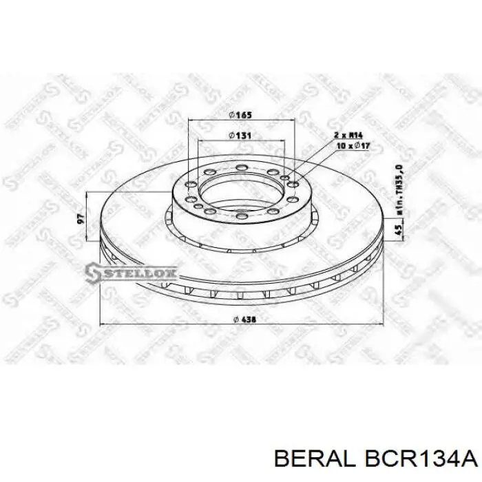 Гальмівні диски передні BCR134A Beral