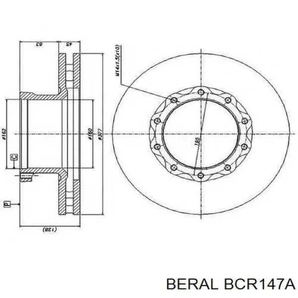 BCR147A Beral диск гальмівний передній