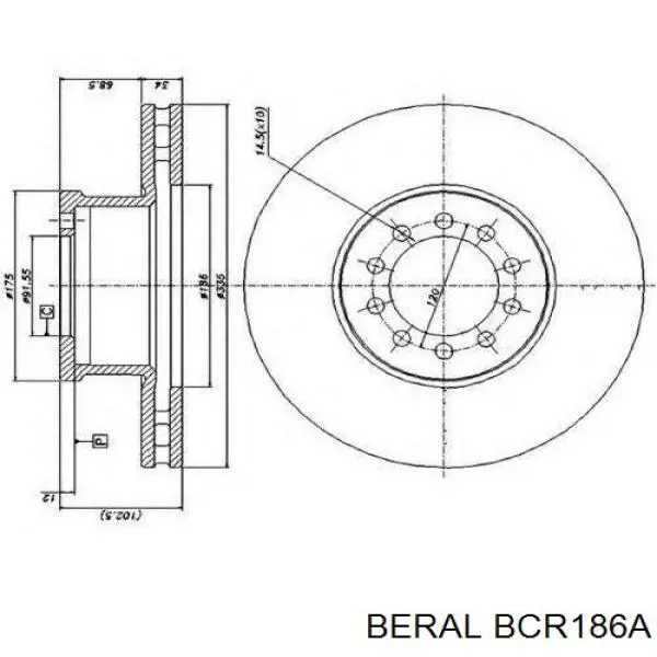Гальмівні диски передні BCR186A Beral
