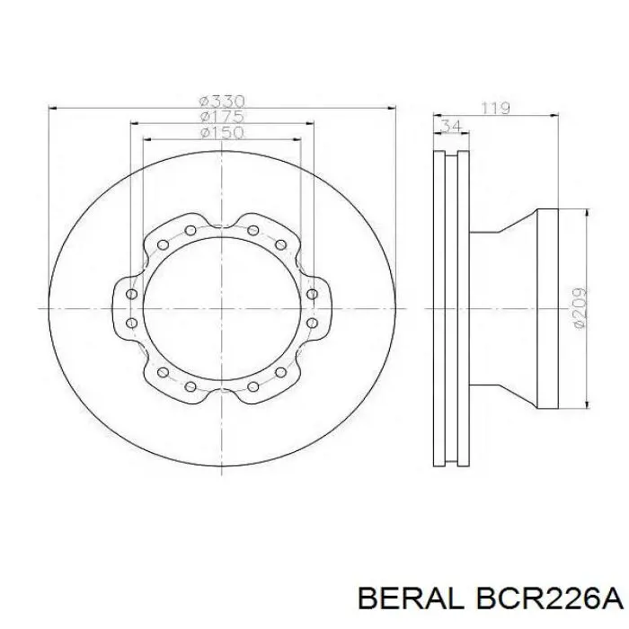 Гальмівні диски BCR226A Beral