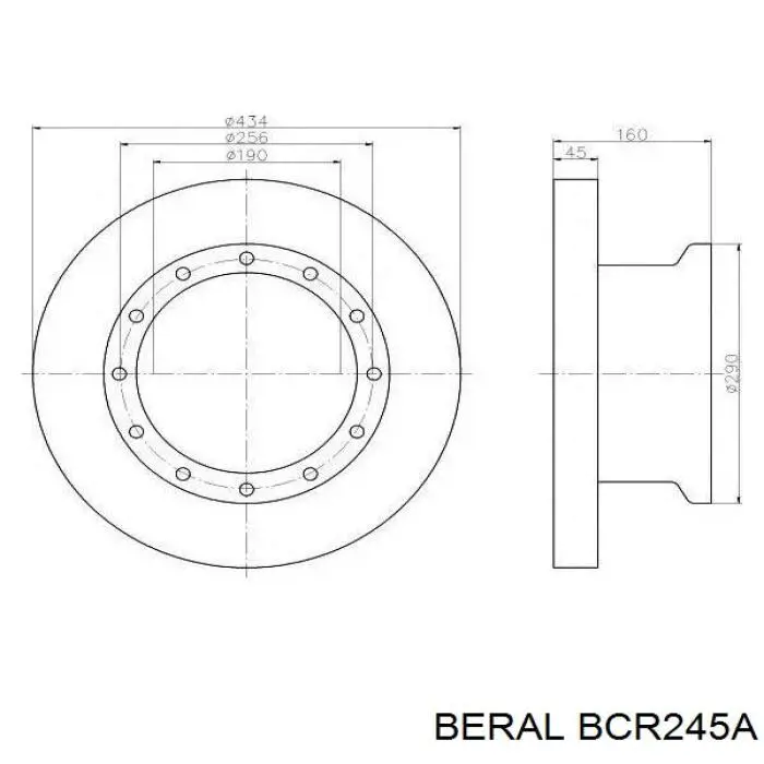 Диск гальмівний задній BCR245A Beral