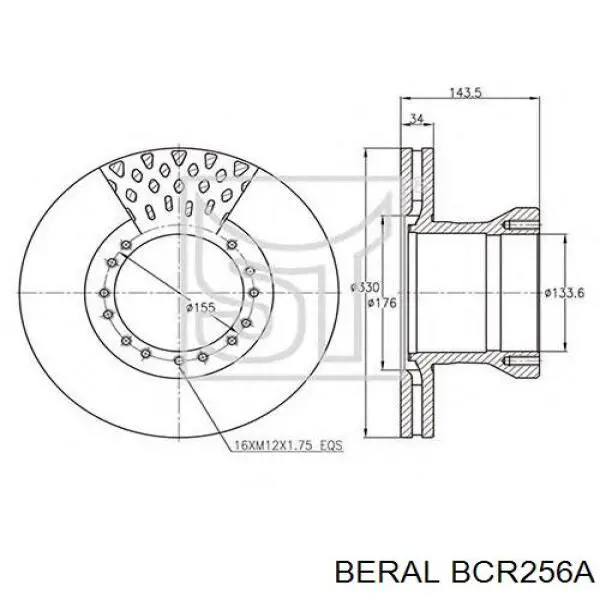 Купити BCR256A Beral Ротор гальмівний