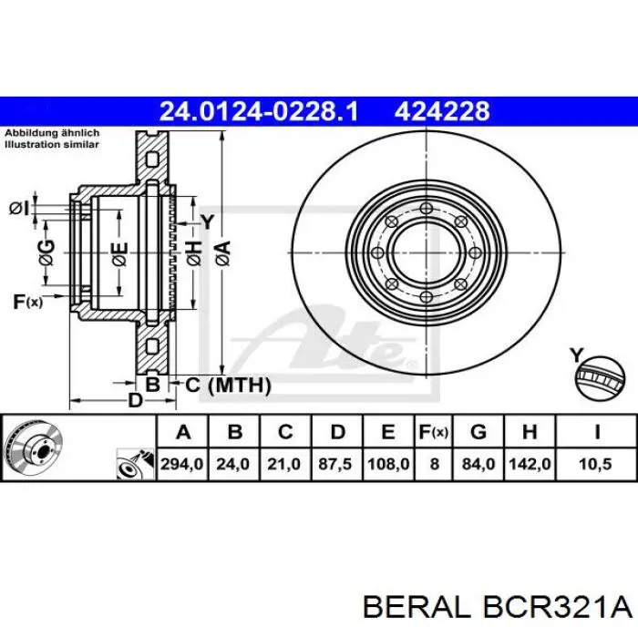 Задні дискові гальма Beral BCR321A ціна, від 66.22 USD