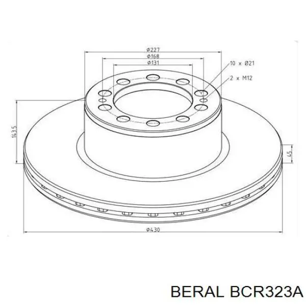 Гальмівні диски передні BCR323A Beral