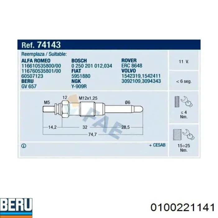Свічки запалювання Renault (RVI) 7701414084