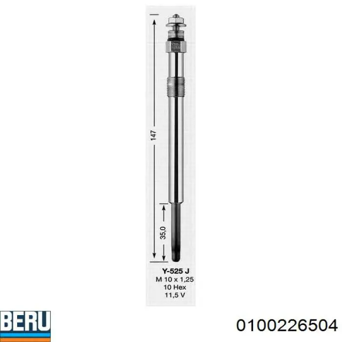 0100226504 Beru Свічки розжарювання