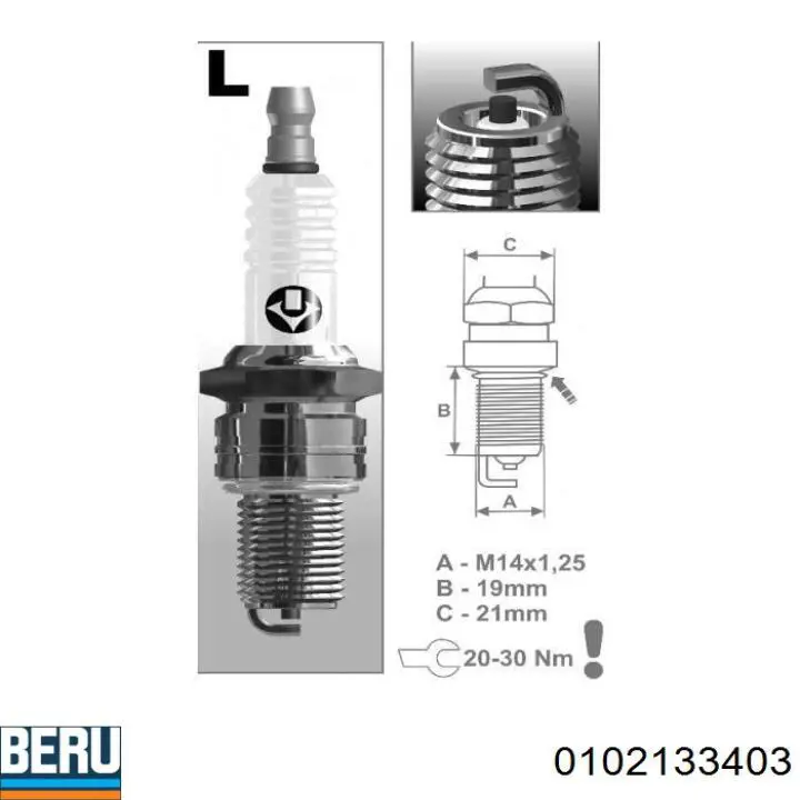 Купити 0102133403 Beru Свічка накалу