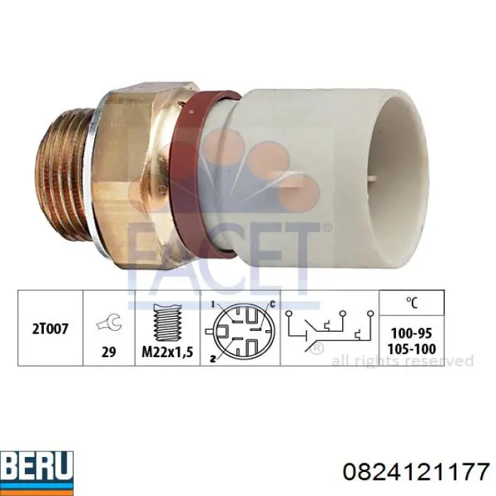 Датчик температури радіатора Beru 0824121177 ціна, від 10.90 USD