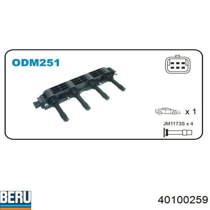 40100259 Beru Котушка запалювання
