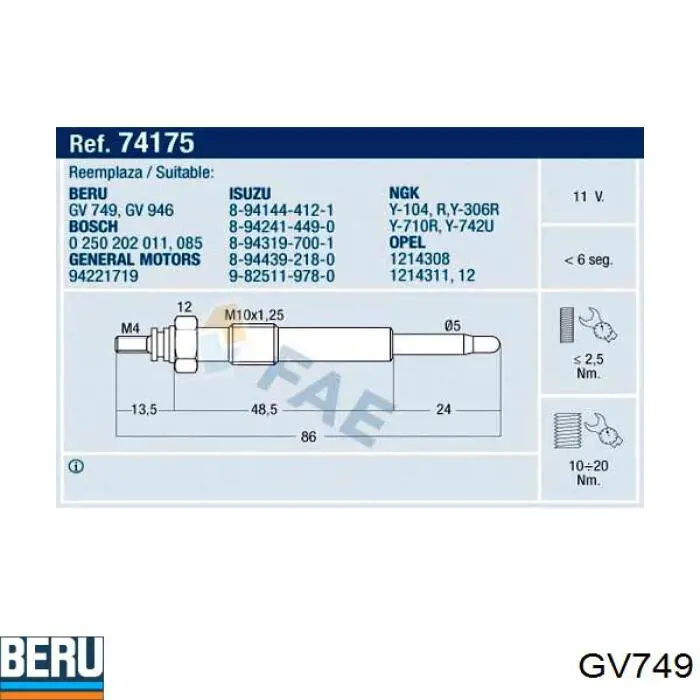 Свічки запалювання Starline SS10140