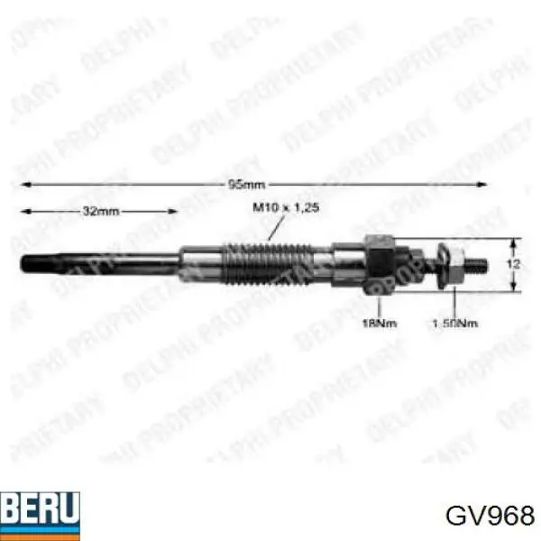 GV968 Beru Свічки розжарювання