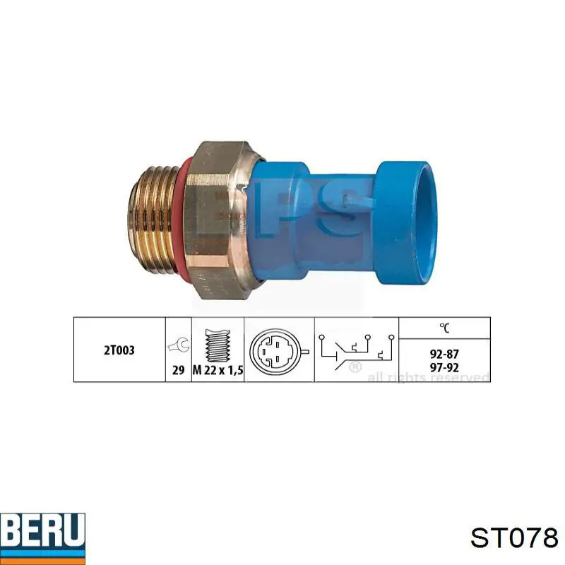 Купити ST078 Beru Датчик включення вентилятора