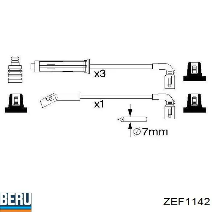 Купити ZEF1142 Beru Провід високовольтні, комплект