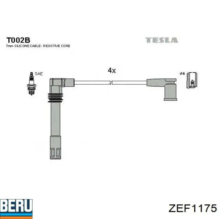 ZEF1175 Beru Проводи високовольтні