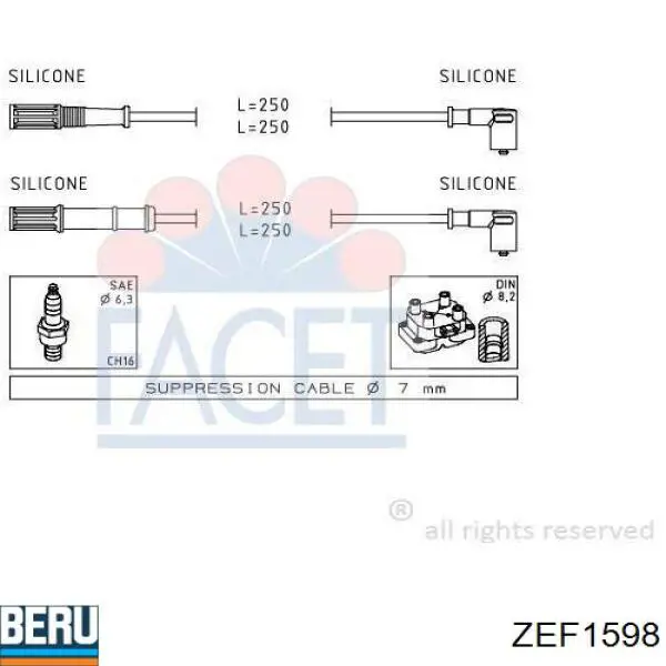 Дроти запалювання Beru ZEF1598 ціна, від 22.64 USD