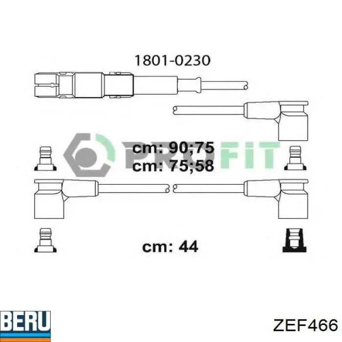 ZEF466 Beru дріт високовольтні, комплект