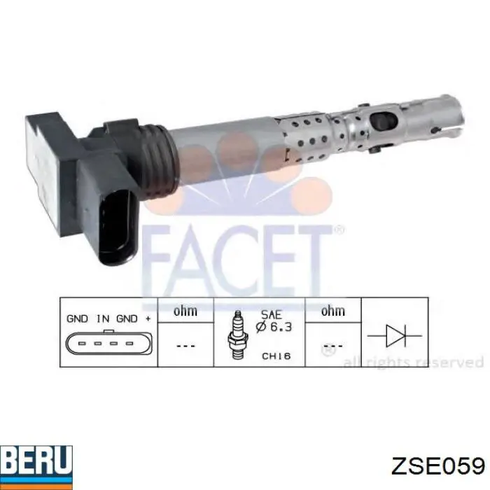 ZSE059 Beru Котушка запалювання