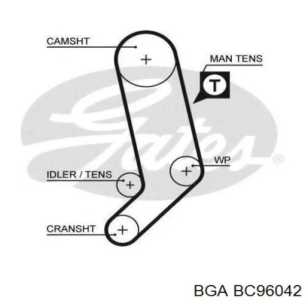 Ролик натягувача ременя ГРМ BC96042 BGA
