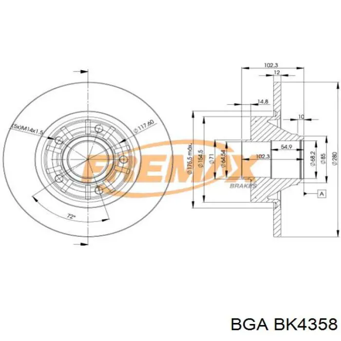BK4358 BGA Болт кріплення головки блоку циліндрів