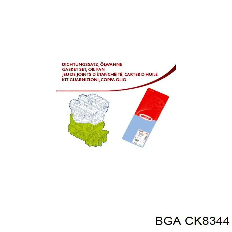 Комплект прокладок двигуна, нижній CK8344 BGA