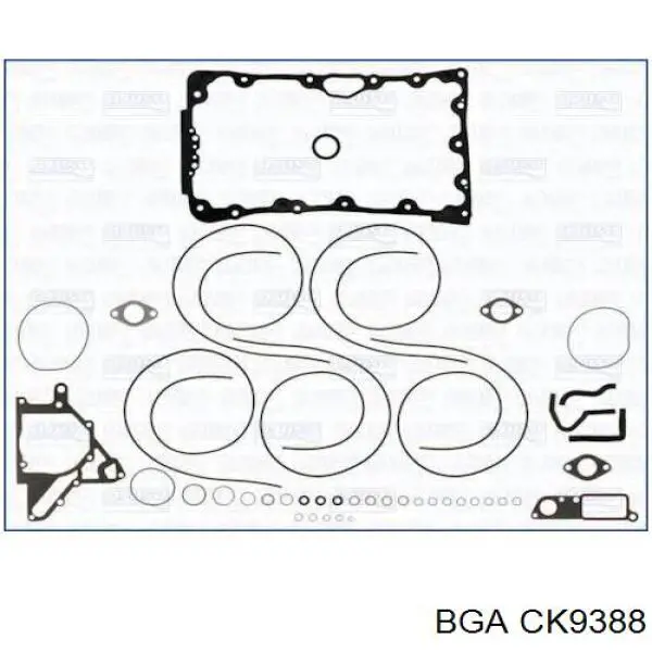 Комплект прокладок двигуна, нижній BGA CK9388 ціна, від 20.04 USD