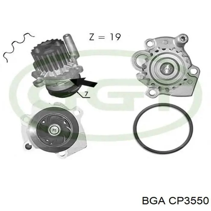 Помпа охолодження BGA CP3550 ціна, від 28.98 USD