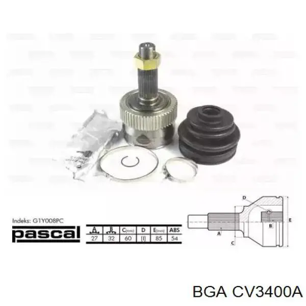 Купити CV3400A BGA Шарнір приводу зовнішній