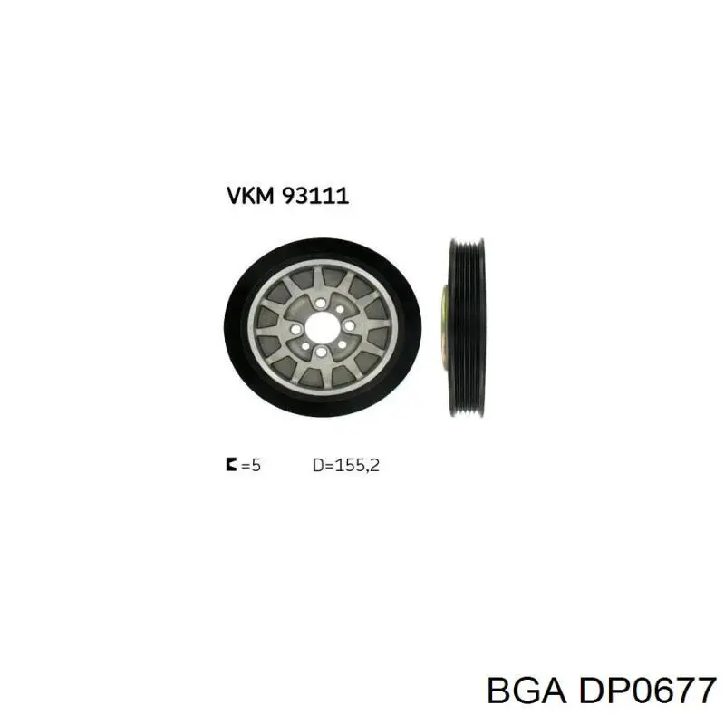 Шків колінвала (демпфер ) BGA DP0677 ціна, від 41.90 USD